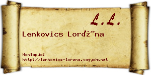 Lenkovics Loréna névjegykártya